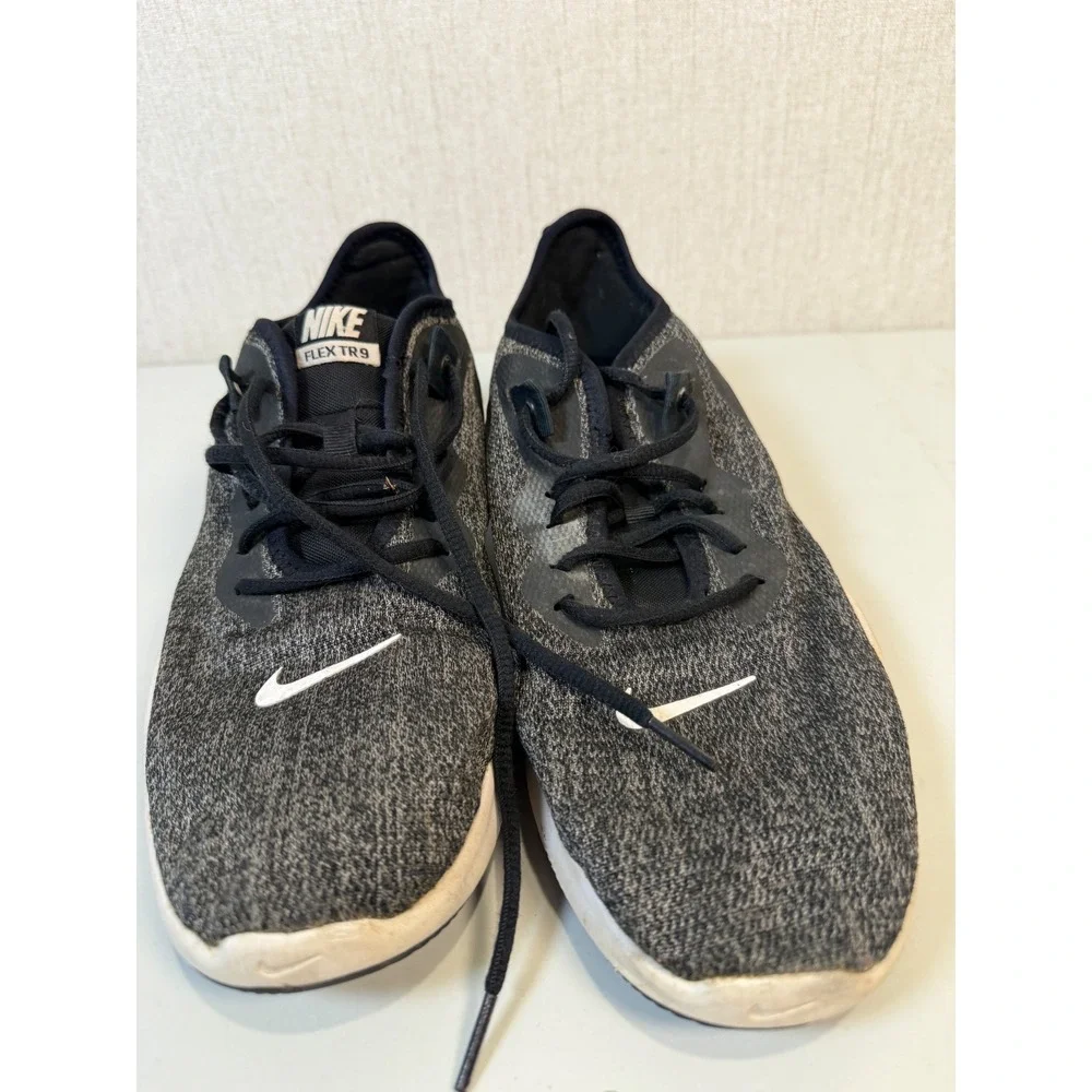 Nike Flex TR9 Running Shoe Womens‎ 12 Black Gray Blue Training Sneaker